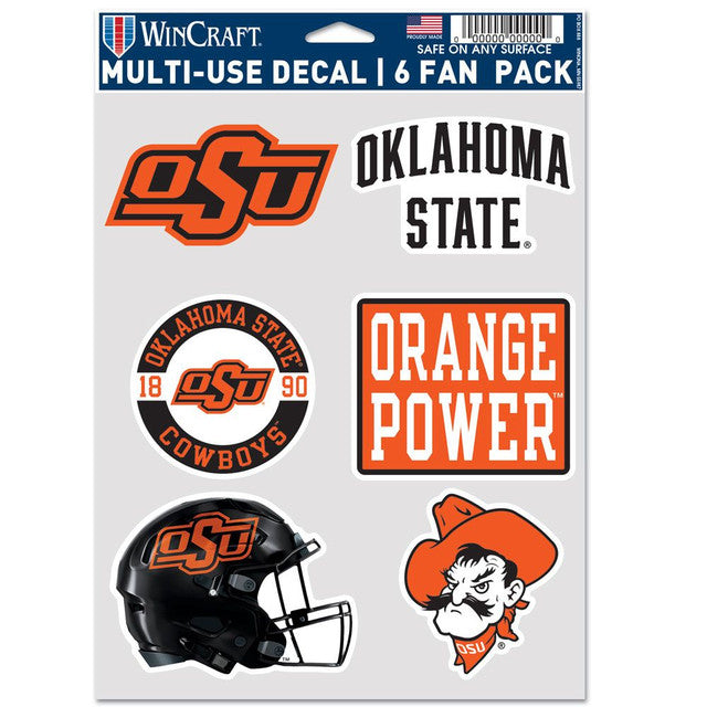 Oklahoma State Cowboys Decal Multi Use Fan 6 Pack