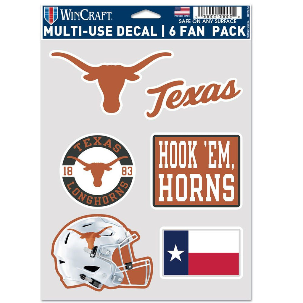 Texas Longhorns Decal Multi Use Fan 6 Pack