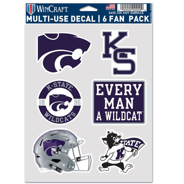 Kansas State Wildcats Decal Multi Use Fan 6 Pack