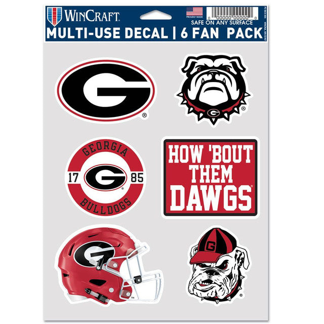 Georgia Bulldogs Decal Multi Use Fan 6 Pack