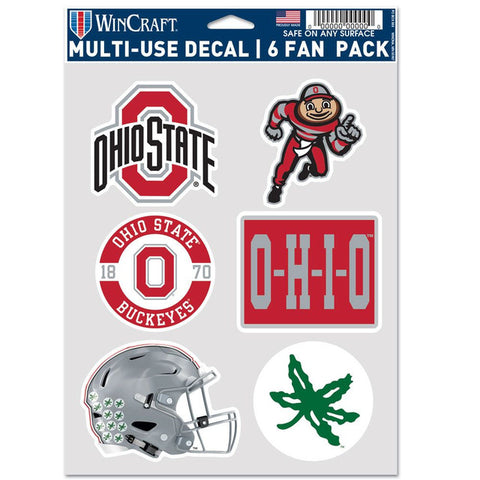 Ohio State Buckeyes Decal Multi Use Fan 6 Pack