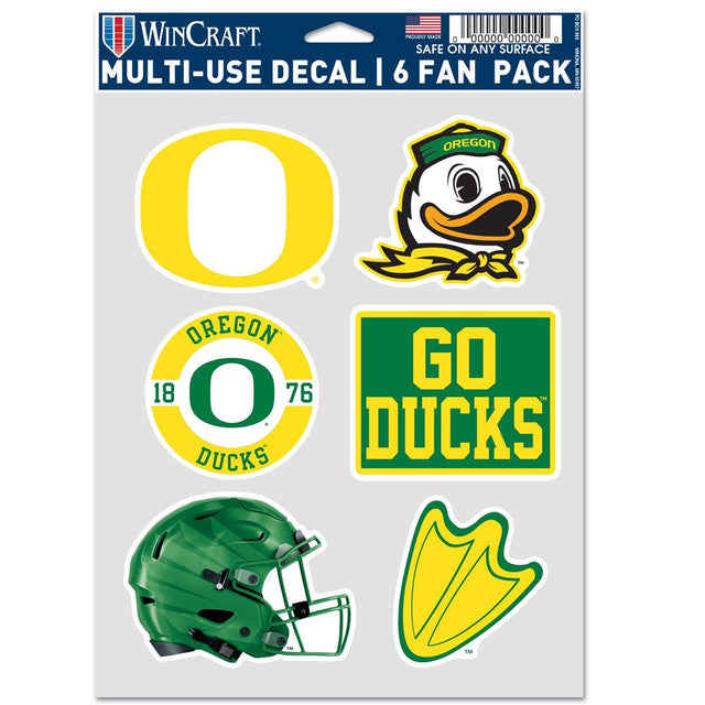 Oregon Ducks Decal Multi Use Fan 6 Pack