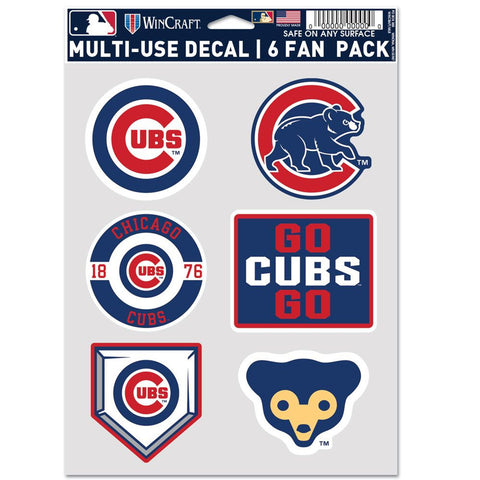 Chicago Cubs Decal Multi Use Fan 6 Pack