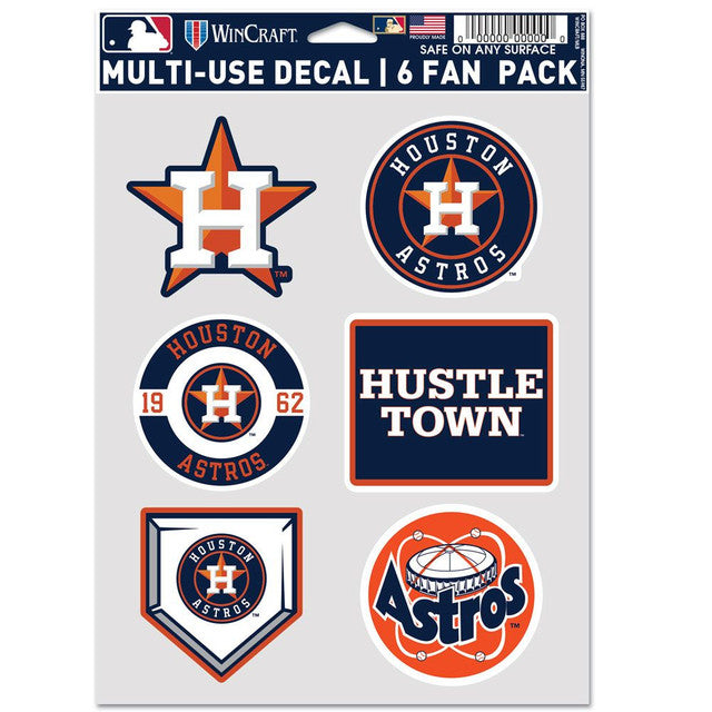 Houston Astros Decal Multi Use Fan 6 Pack