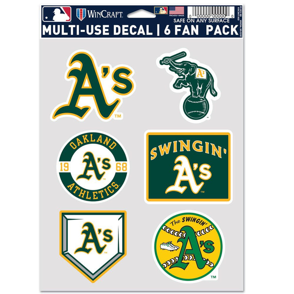 Oakland Athletics Decal Multi Use Fan 6 Pack