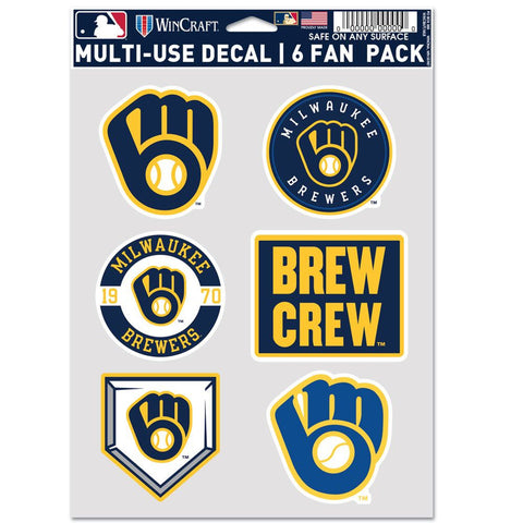 Milwaukee Brewers Decal Multi Use Fan 6 Pack