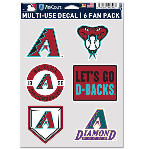 Arizona Diamondbacks Decal Multi Use Fan 6 Pack