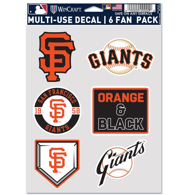 San Francisco Giants Decal Multi Use Fan 6 Pack