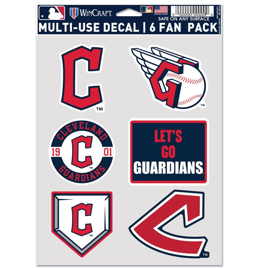 Cleveland Guardians Decal Multi Use Fan 6 Pack