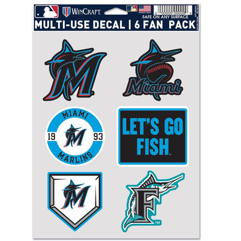 Miami Marlins Decal Multi Use Fan 6 Pack