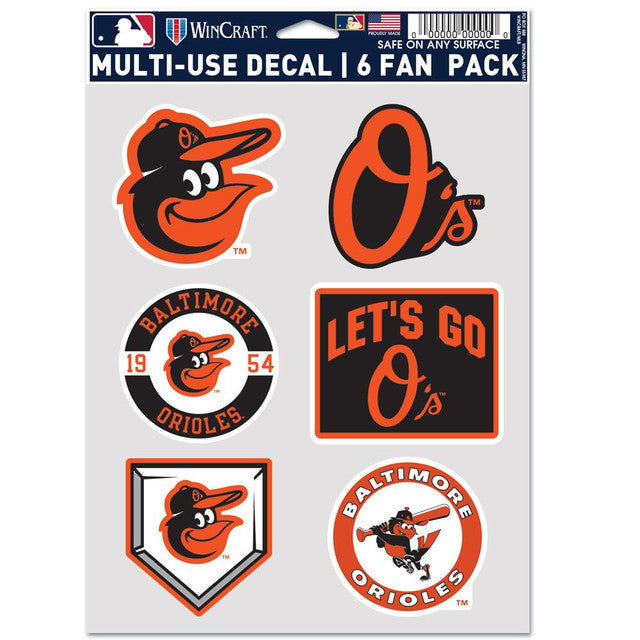 Baltimore Orioles Decal Multi Use Fan 6 Pack