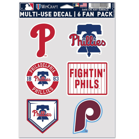 Philadelphia Phillies Decal Multi Use Fan 6 Pack