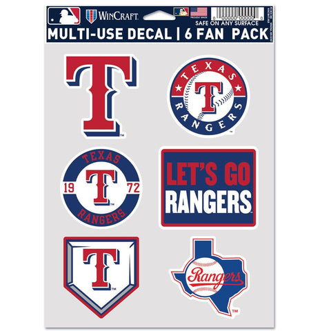 Texas Rangers Decal Multi Use Fan 6 Pack