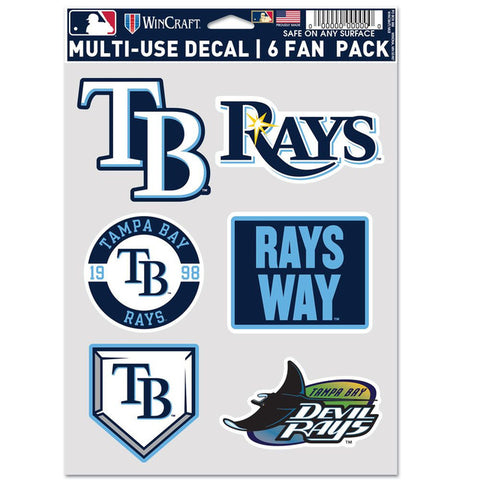 Tampa Bay Rays Decal Multi Use Fan 6 Pack