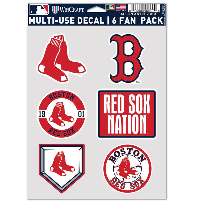 Boston Red Sox Decal Multi Use Fan 6 Pack