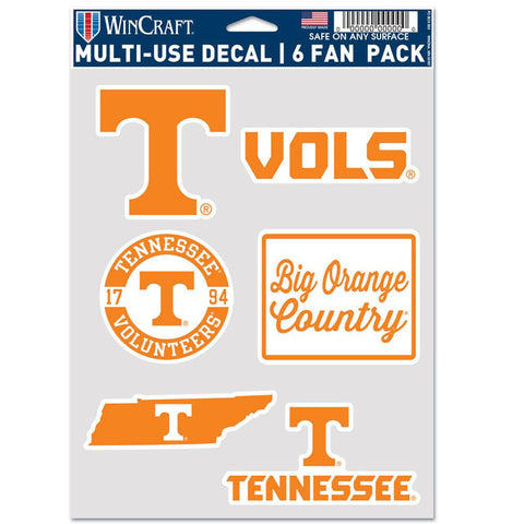 Tennessee Volunteers Decal Multi Use Fan 6 Pack