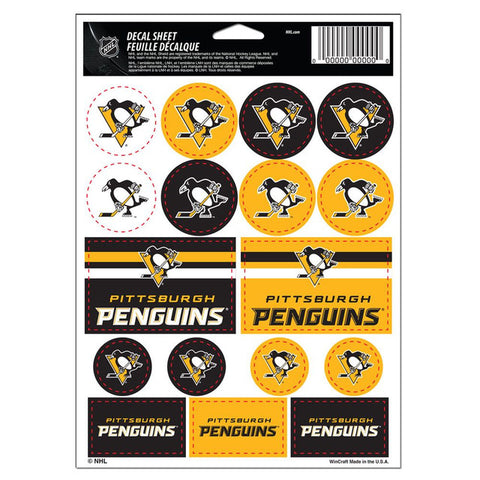 Pittsburgh Penguins Decal Sheet 5x7 Vinyl