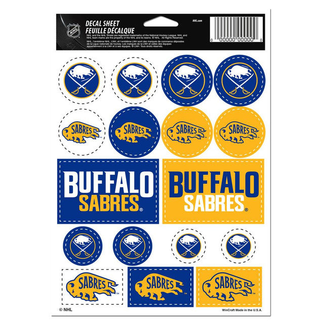 Buffalo Sabres Decal Sheet 5x7 Vinyl