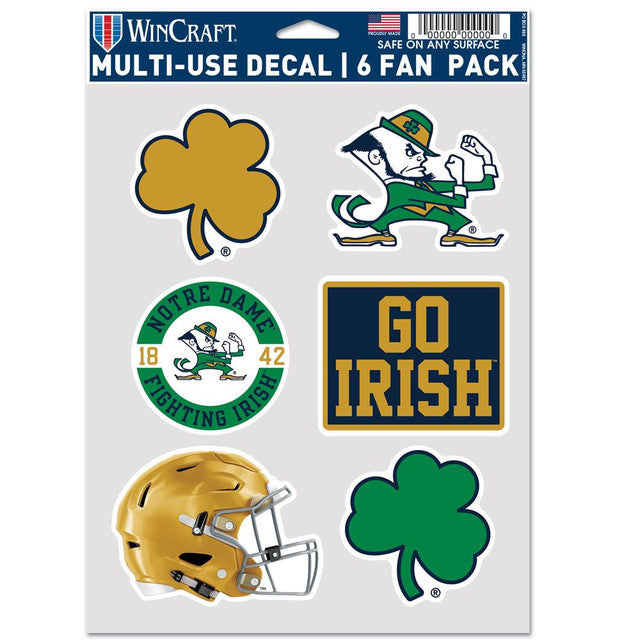 Notre Dame Fighting Irish Decal Multi Use Fan 6 Pack