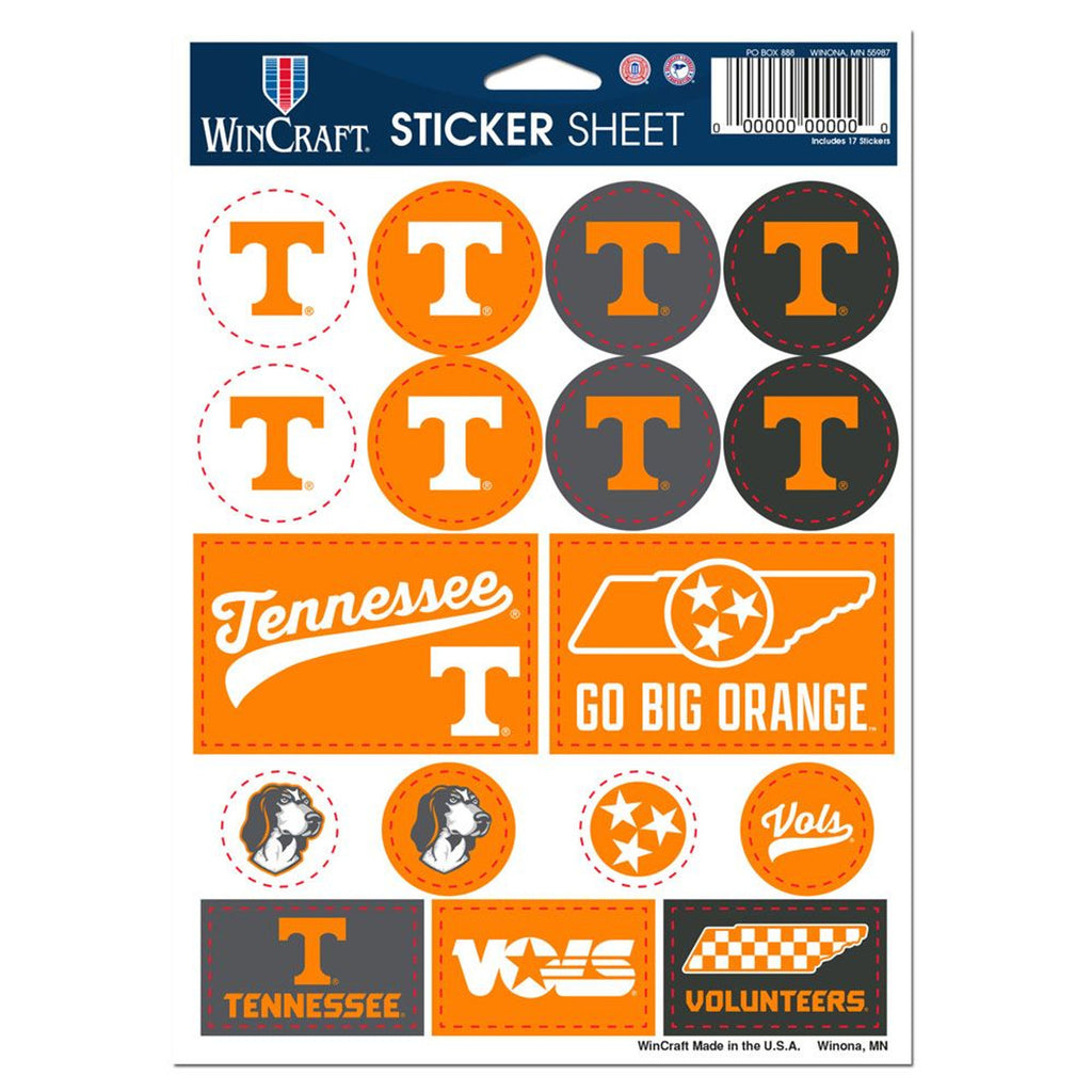 Tennessee Volunteers Decal Sheet 5x7 Vinyl