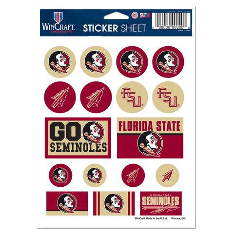 Florida State Seminoles Decal Sheet 5x7 Vinyl