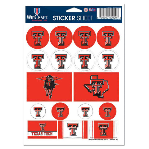 Texas Tech Red Raiders Decal Sheet 5x7 Vinyl