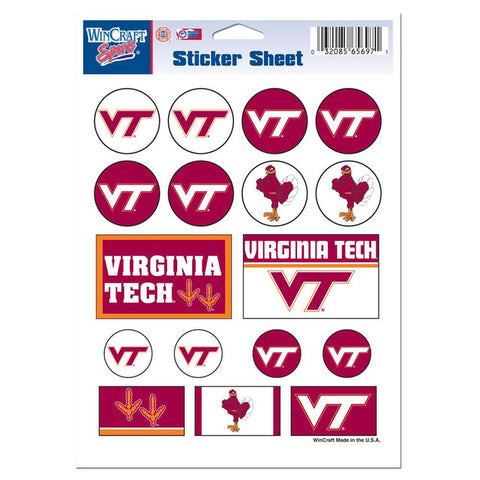 Virginia Tech Hokies Decal Sheet 5x7 Vinyl