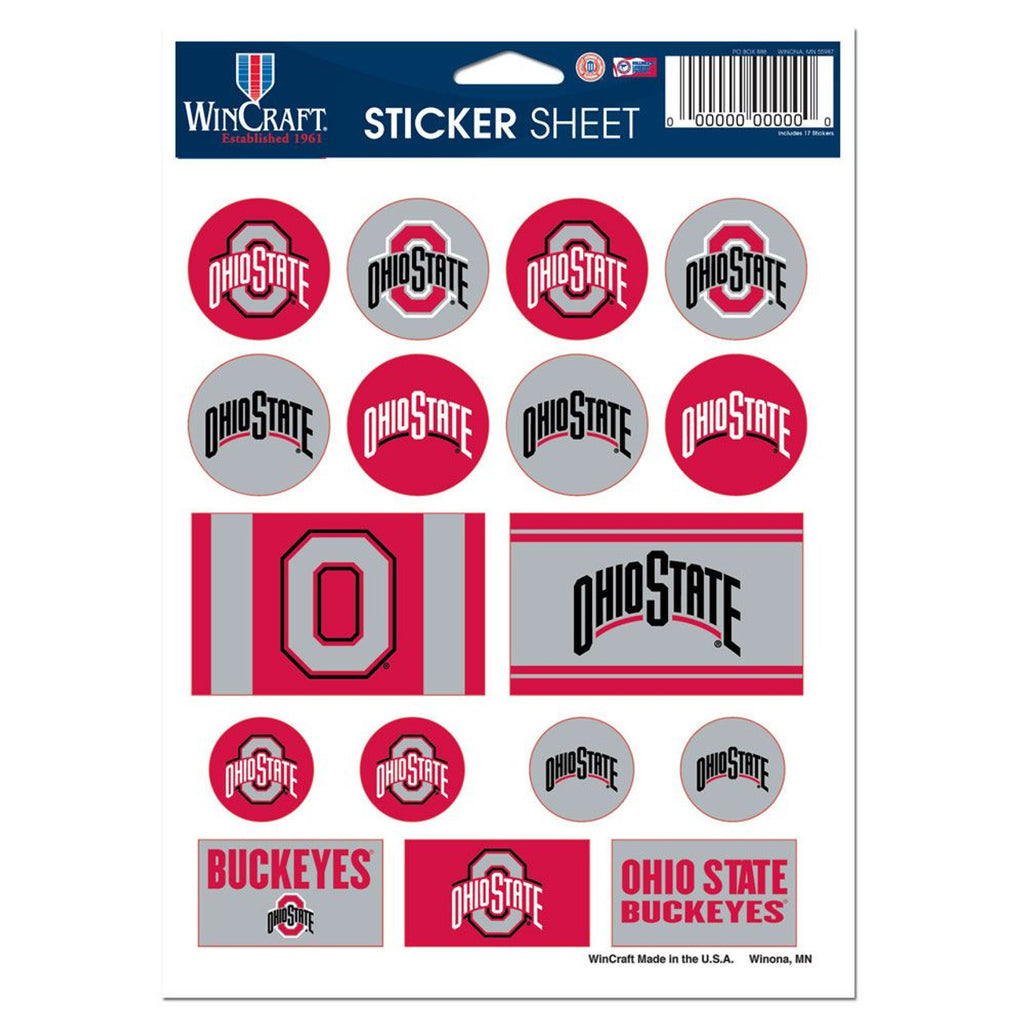 Ohio State Buckeyes Decal Sheet 5x7 Vinyl