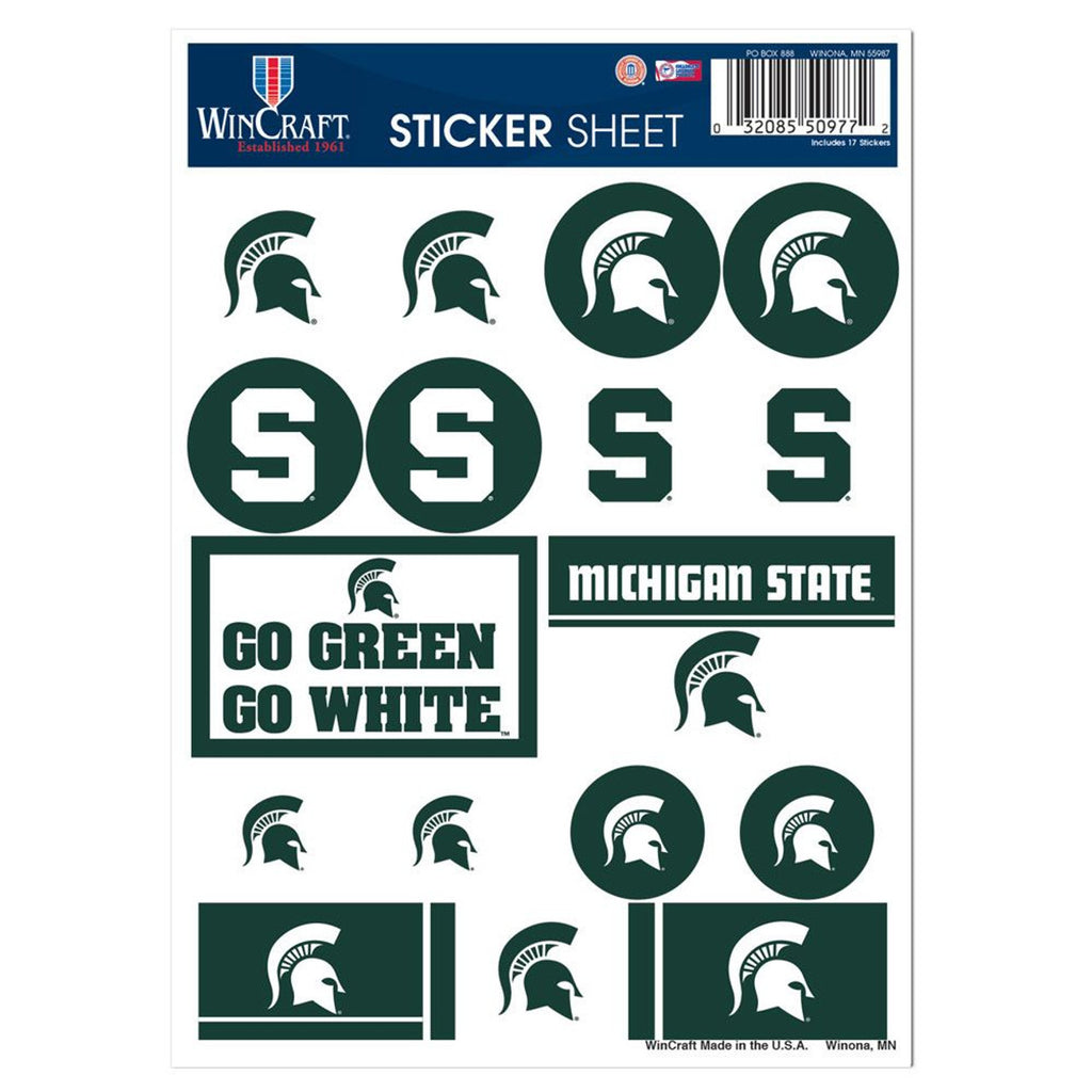 Michigan State Spartans Decal Sheet 5x7 Vinyl