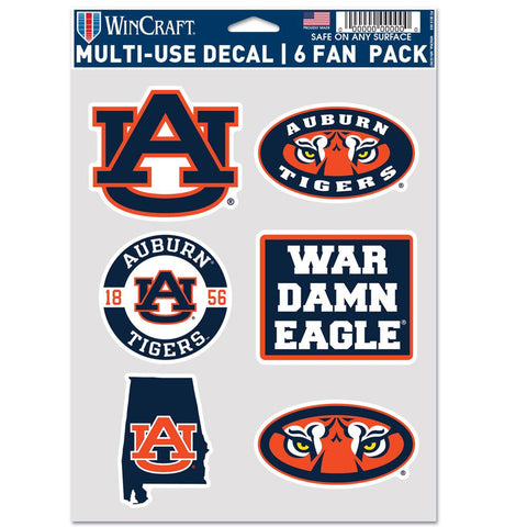 Auburn Tigers Decal Multi Use Fan 6 Pack