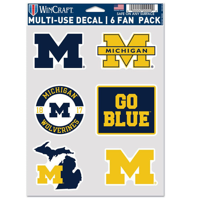 Michigan Wolverines Decal Multi Use Fan 6 Pack