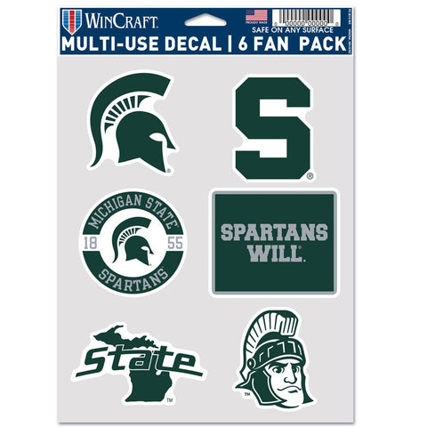 Michigan State Spartans Decal Multi Use Fan 6 Pack