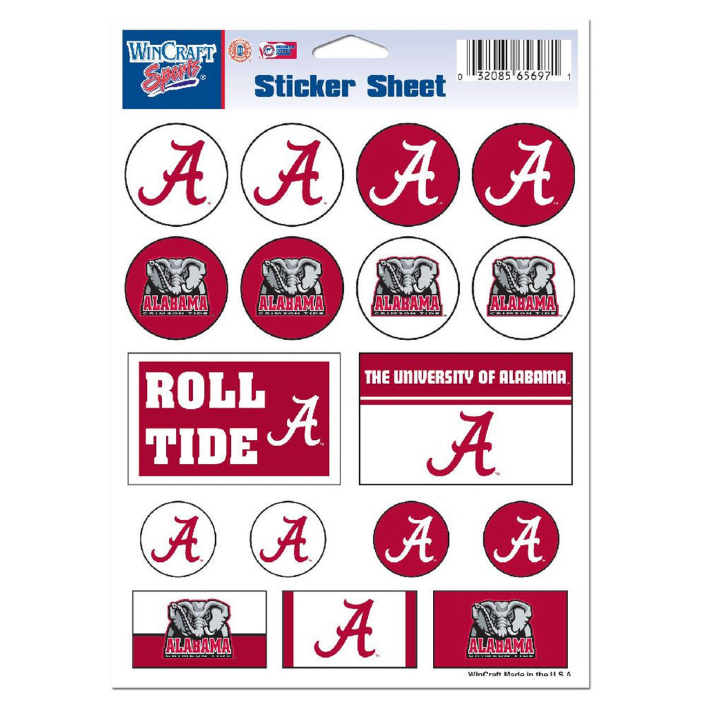 Alabama Crimson Tide Decal Sheet 5x7 Vinyl