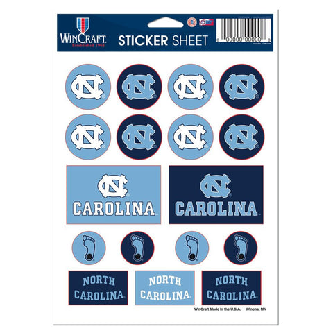 North Carolina Tar Heels Decal Sheet 5x7 Vinyl