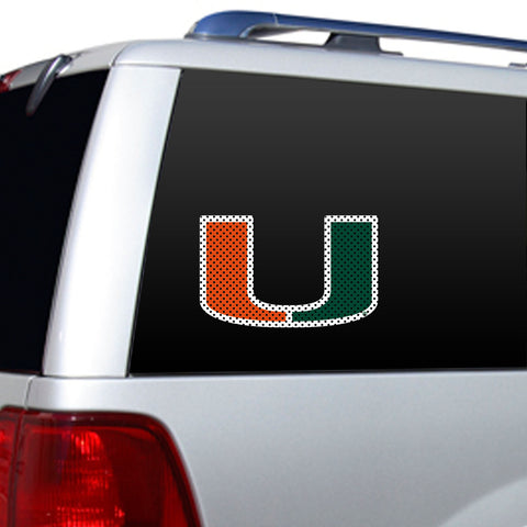 Miami Hurricanes Window Film 12 Inch Die Cut