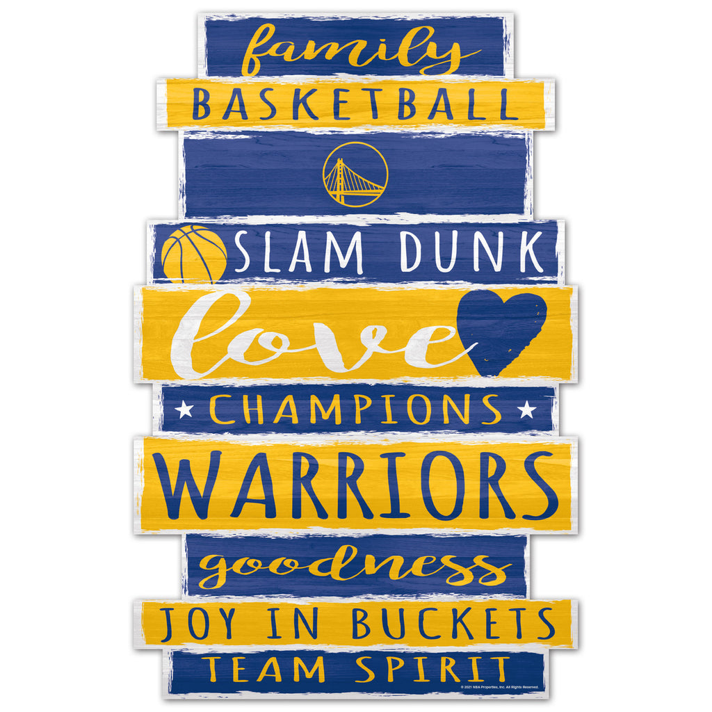 Golden State Warriors Sign 11x17 Wood Family Word