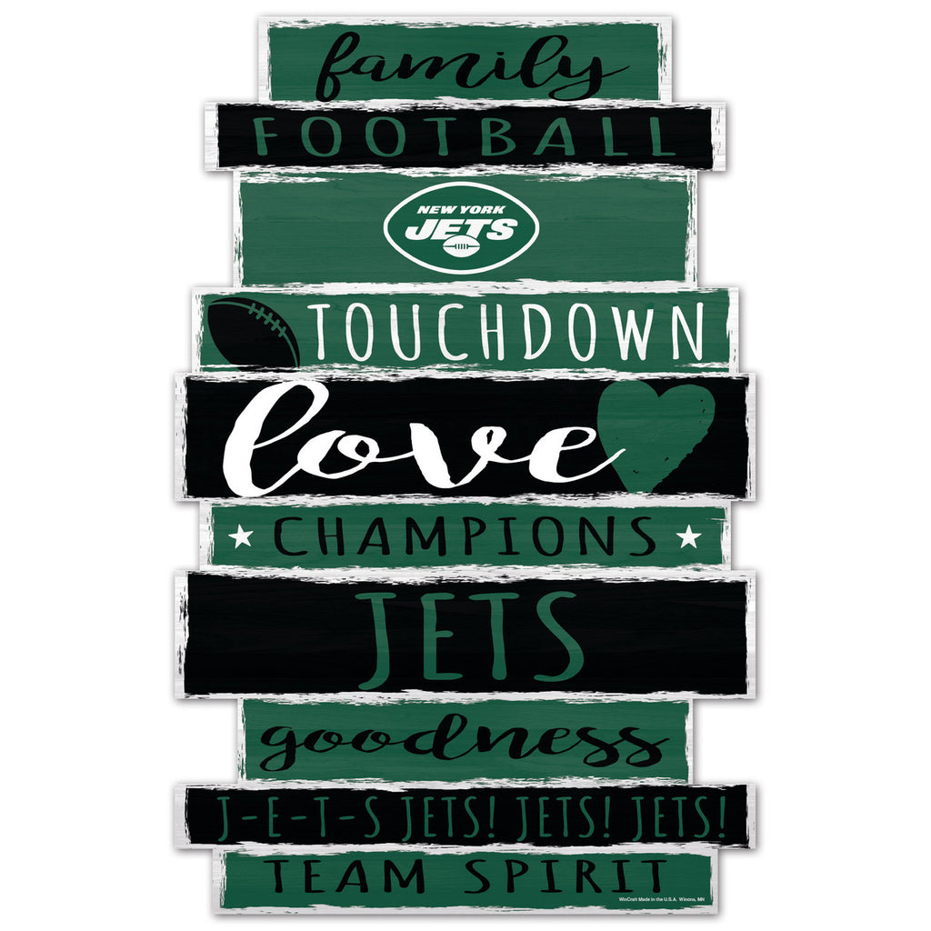 New York Jets Sign 11x17 Wood Family Word