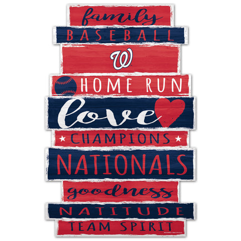 Washington Nationals Sign 11x17 Wood Family Word