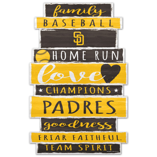 San Diego Padres Sign 11x17 Wood Family Word