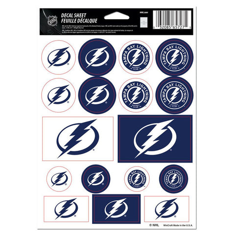 Tampa Bay Lightning Decal Sheet 5x7 Vinyl