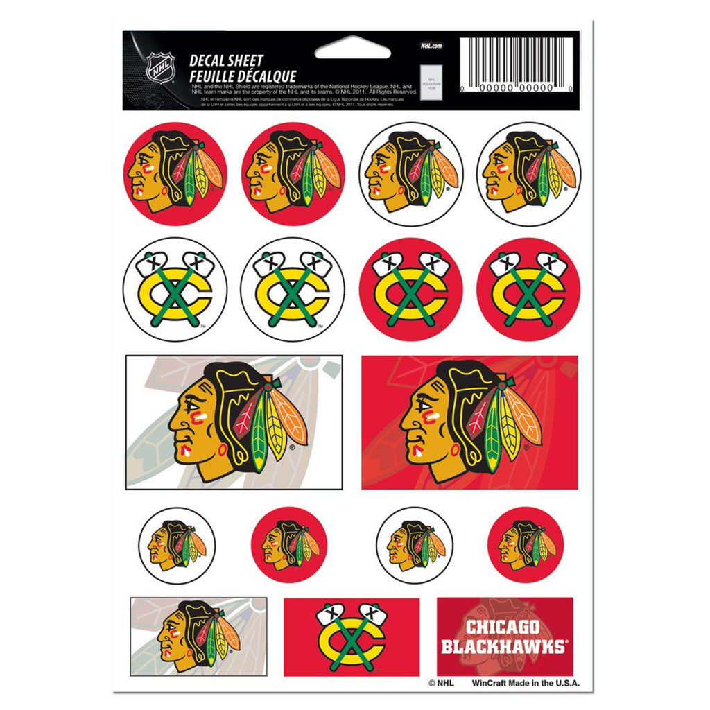 Chicago Blackhawks Decal Sheet 5x7 Vinyl