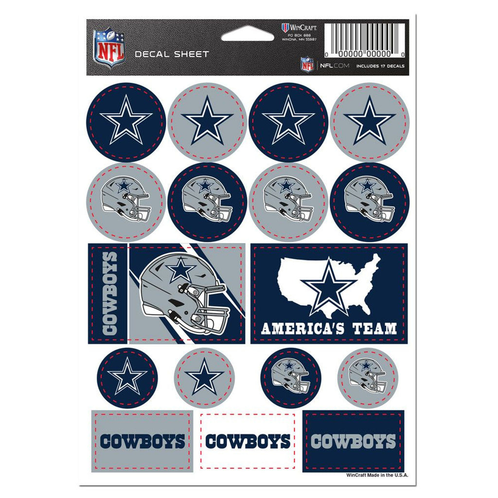 Dallas Cowboys Decal Sheet 5x7 Vinyl