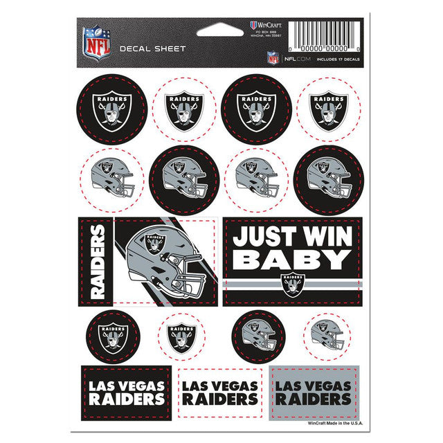 Las Vegas Raiders Decal Sheet 5x7 Vinyl