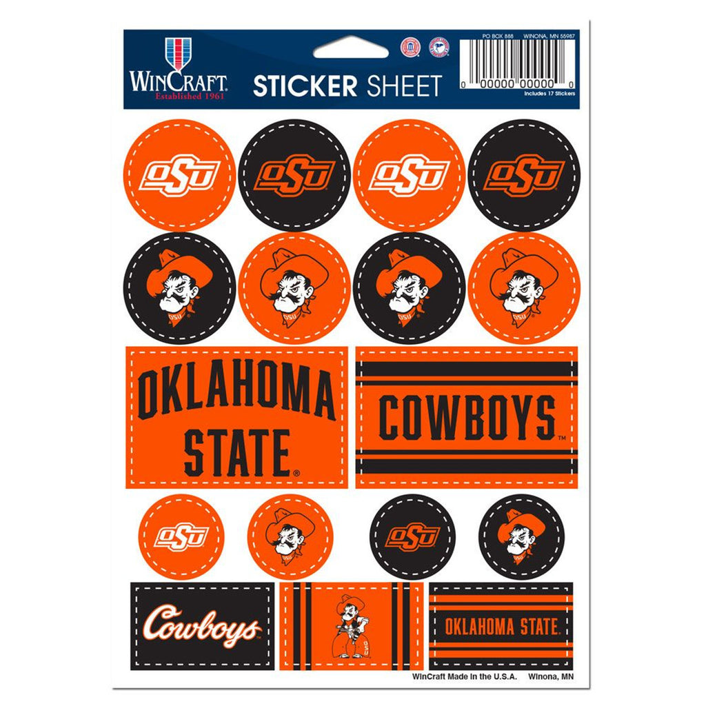 Oklahoma State Cowboys Decal Sheet 5x7 Vinyl