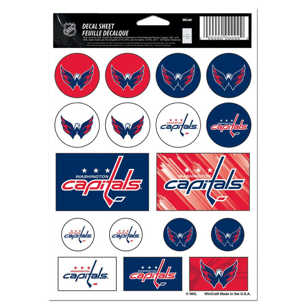 Washington Capitals Decal Sheet 5x7 Vinyl