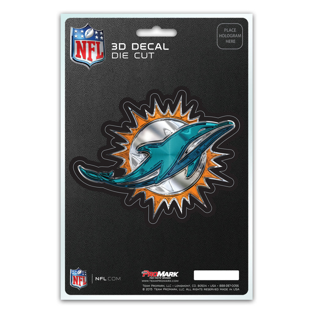 Miami Dolphins Decal 5x8 Die Cut 3D Logo Design