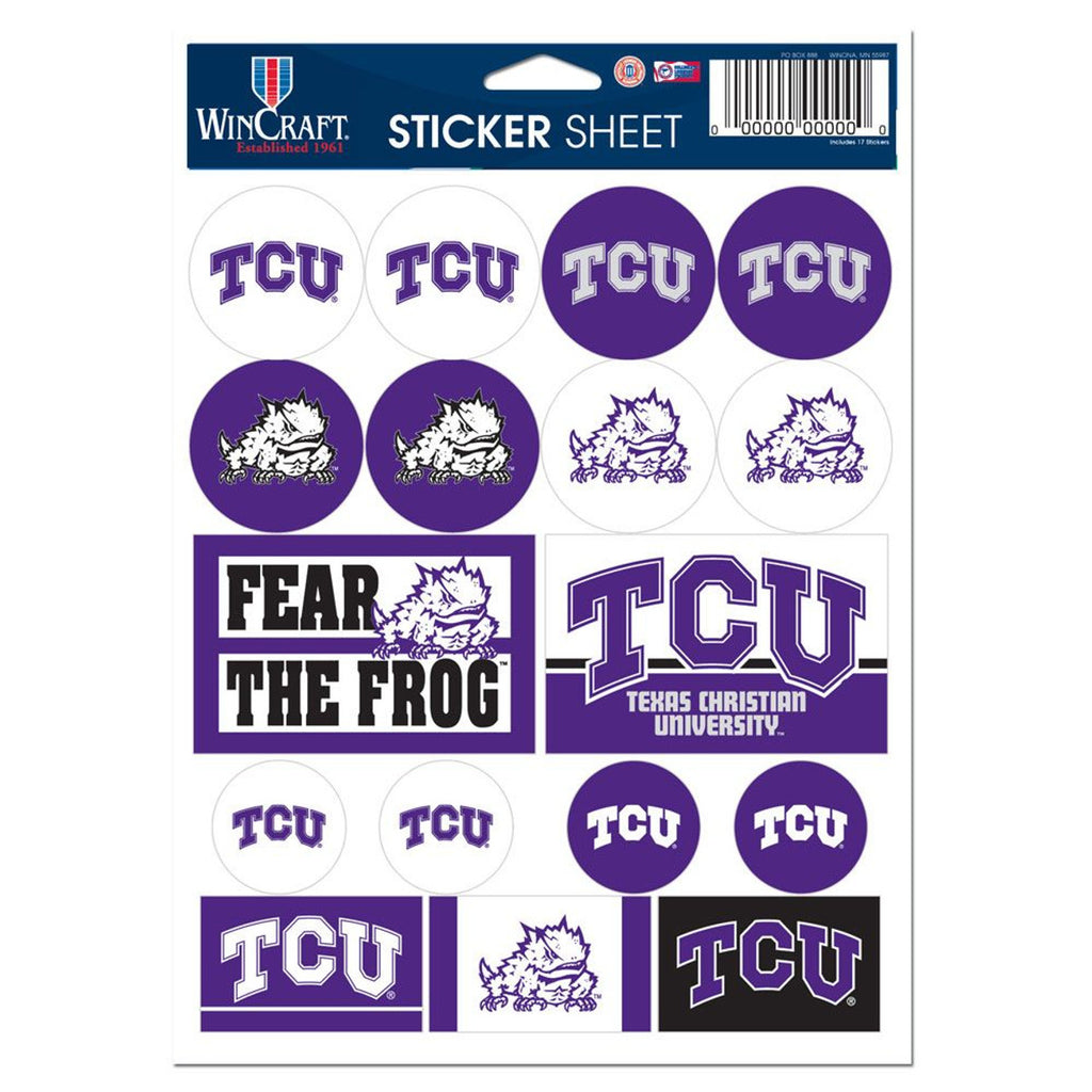 TCU Horned Frogs Decal Sheet 5x7 Vinyl