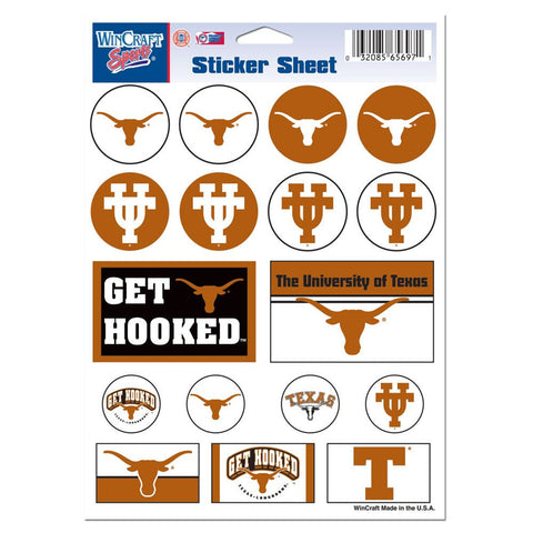 Texas Longhorns Decal Sheet 5x7 Vinyl