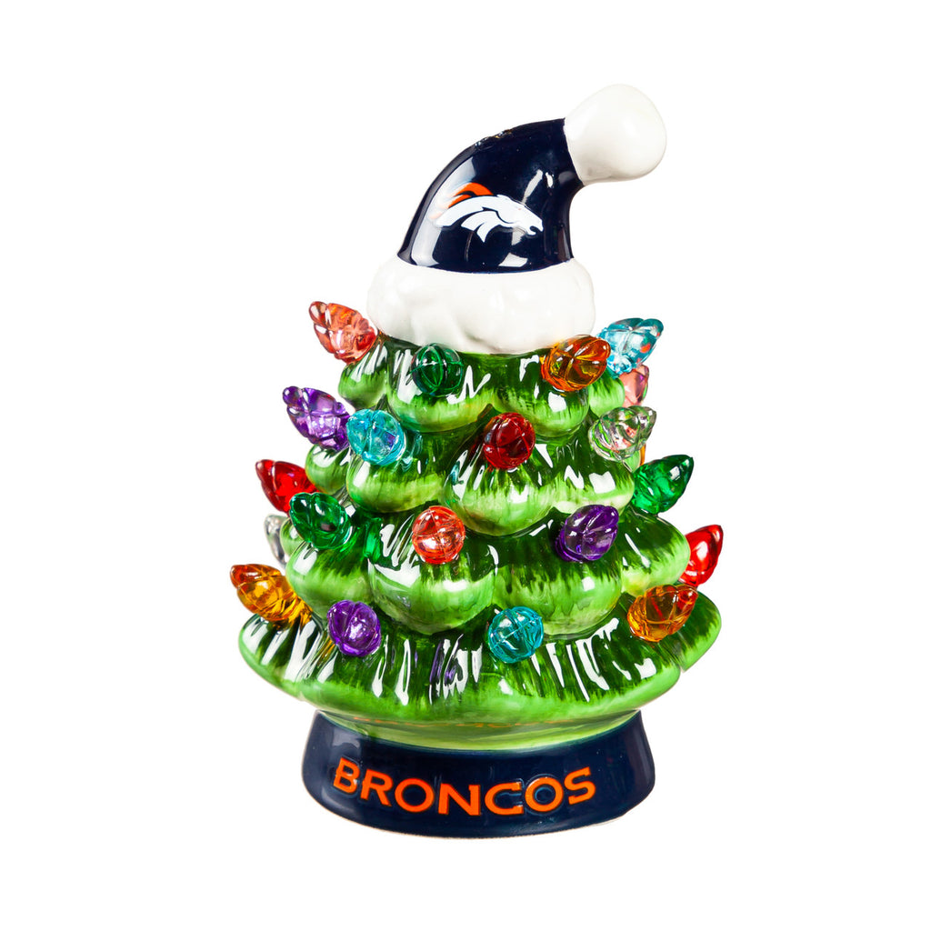 Denver Broncos Christmas Tree 4 Inch LED Tabletop