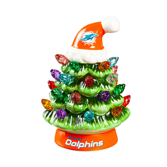 Miami Dolphins Christmas Tree 4 Inch LED Tabletop